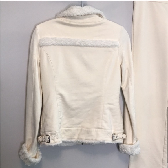 BOSTON PROPER Cream Moto Jacket and pants set sz XS - Picture 6 of 8